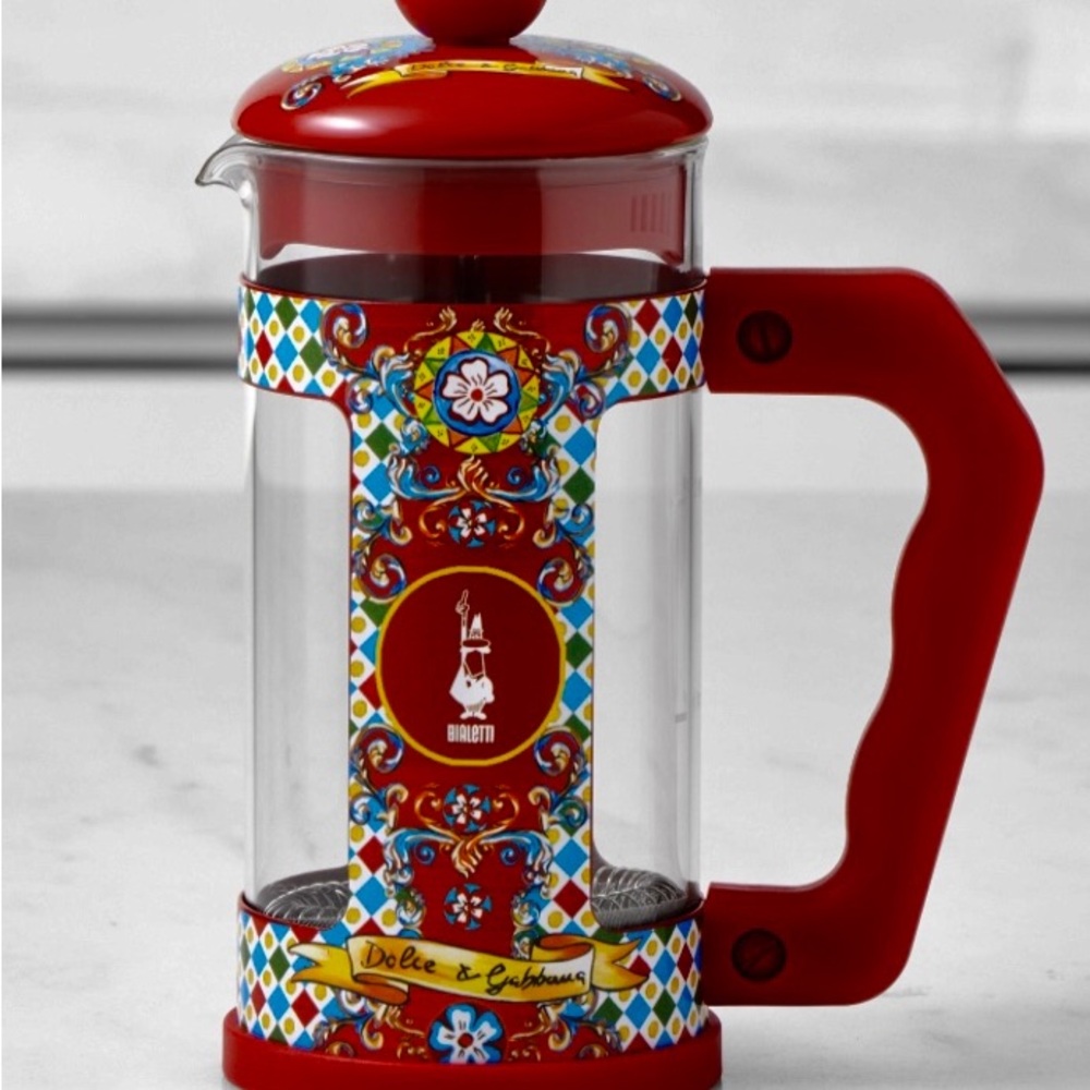 Bialetti:Dolce & Gabbana Red Patterned French Press Coffee Maker new in box - Picture 8 of 10